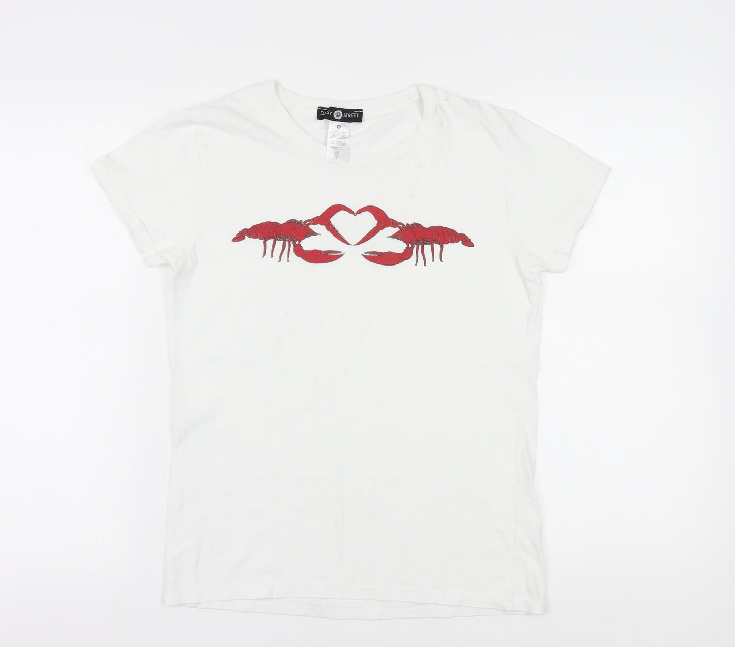 Daisy Street Women's White T-Shirt, Size S, Casual Wear