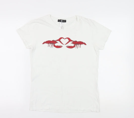 Daisy Street Women's White T-Shirt, Size S, Casual Wear