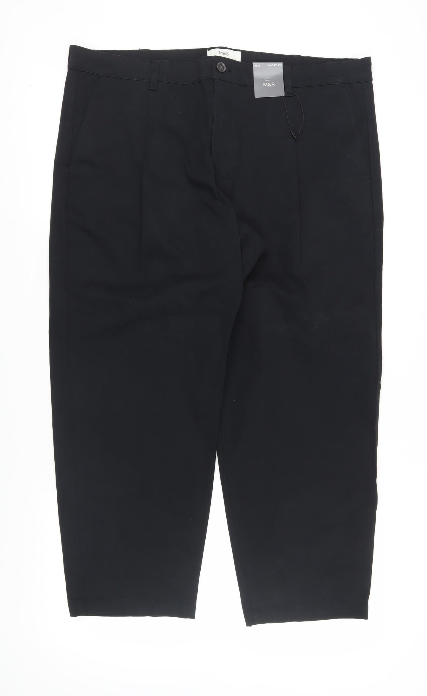 Womens UK Size 40 Marks and Spencer Regular Fit Dress Pants Black Trousers