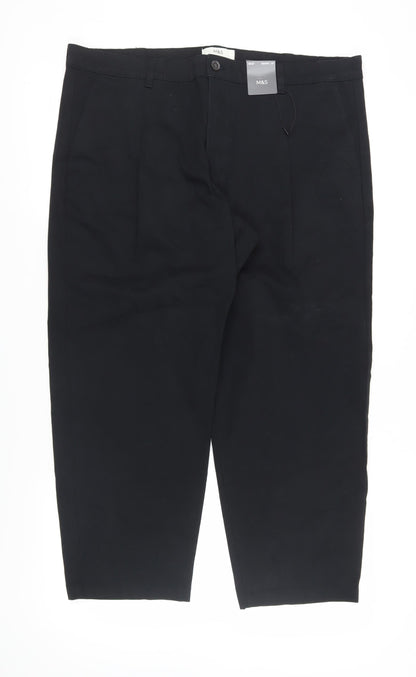 Womens UK Size 40 Marks and Spencer Regular Fit Dress Pants Black Trousers