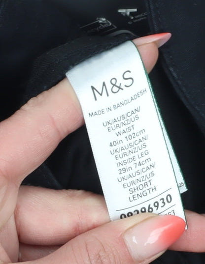 Womens UK Size 40 Marks and Spencer Regular Fit Dress Pants Black Trousers
