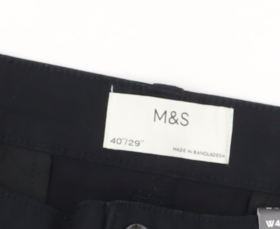 Womens UK Size 40 Marks and Spencer Regular Fit Dress Pants Black Trousers