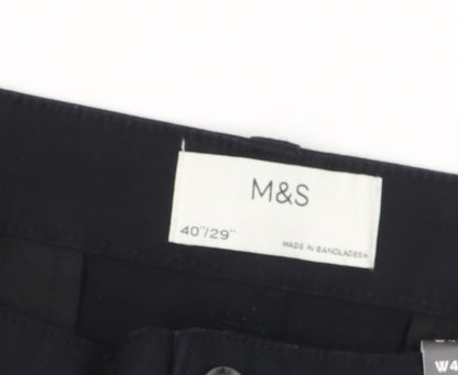 Womens UK Size 40 Marks and Spencer Regular Fit Dress Pants Black Trousers