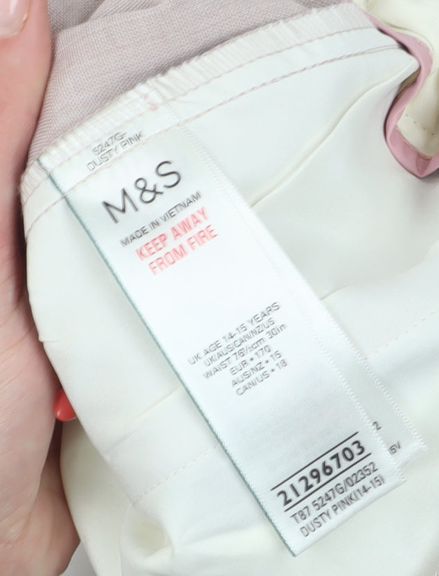 Marks and Spencer Boys Pink Regular Trousers 14 Years