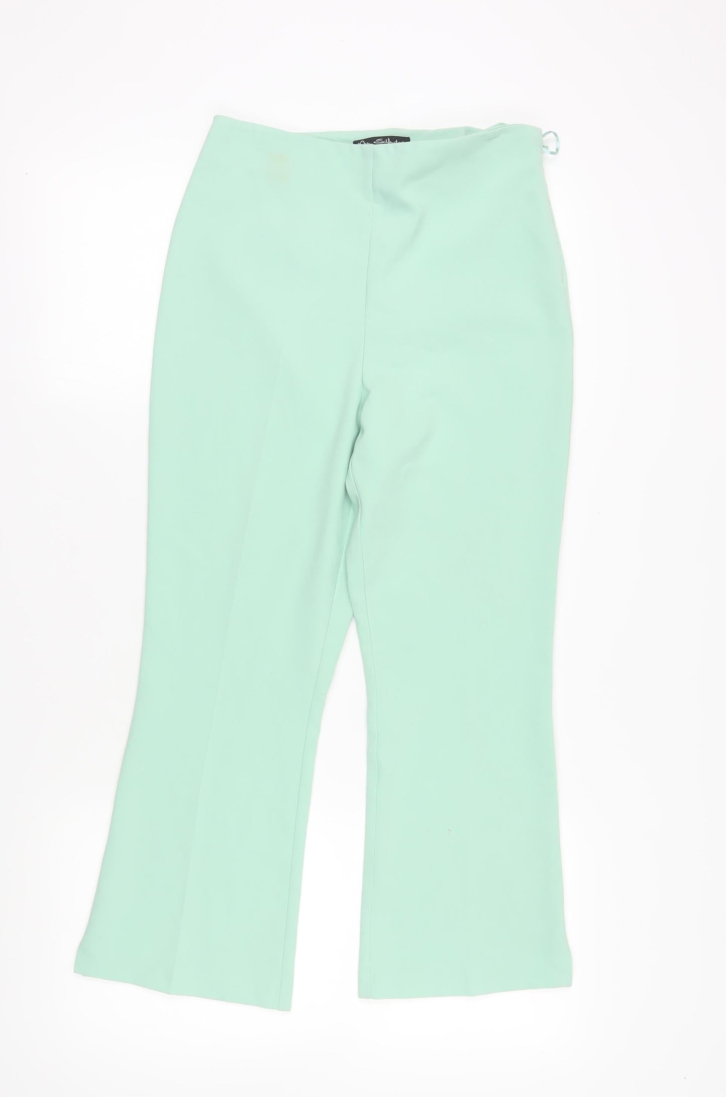 Womens UK Size 10 Miss Selfridge Regular Fit Flared Green Trousers