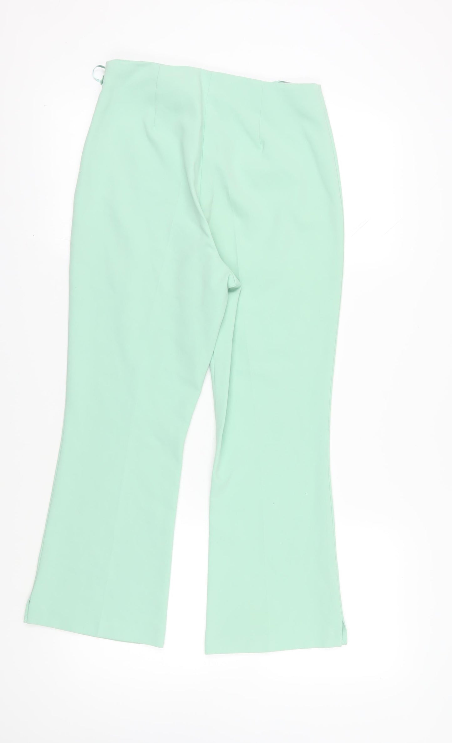 Womens UK Size 10 Miss Selfridge Regular Fit Flared Green Trousers