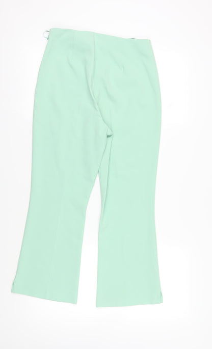 Womens UK Size 10 Miss Selfridge Regular Fit Flared Green Trousers