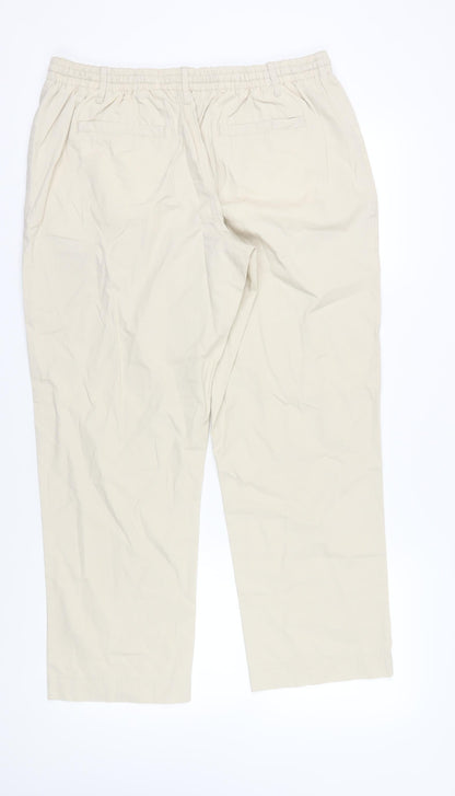 Unisex Adultss UK Size L Cotton Traders Relaxed Fit Cargo Beige Trousers