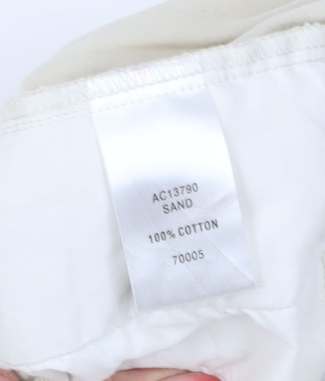 Unisex Adultss UK Size L Cotton Traders Relaxed Fit Cargo Beige Trousers