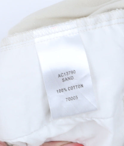 Unisex Adultss UK Size L Cotton Traders Relaxed Fit Cargo Beige Trousers