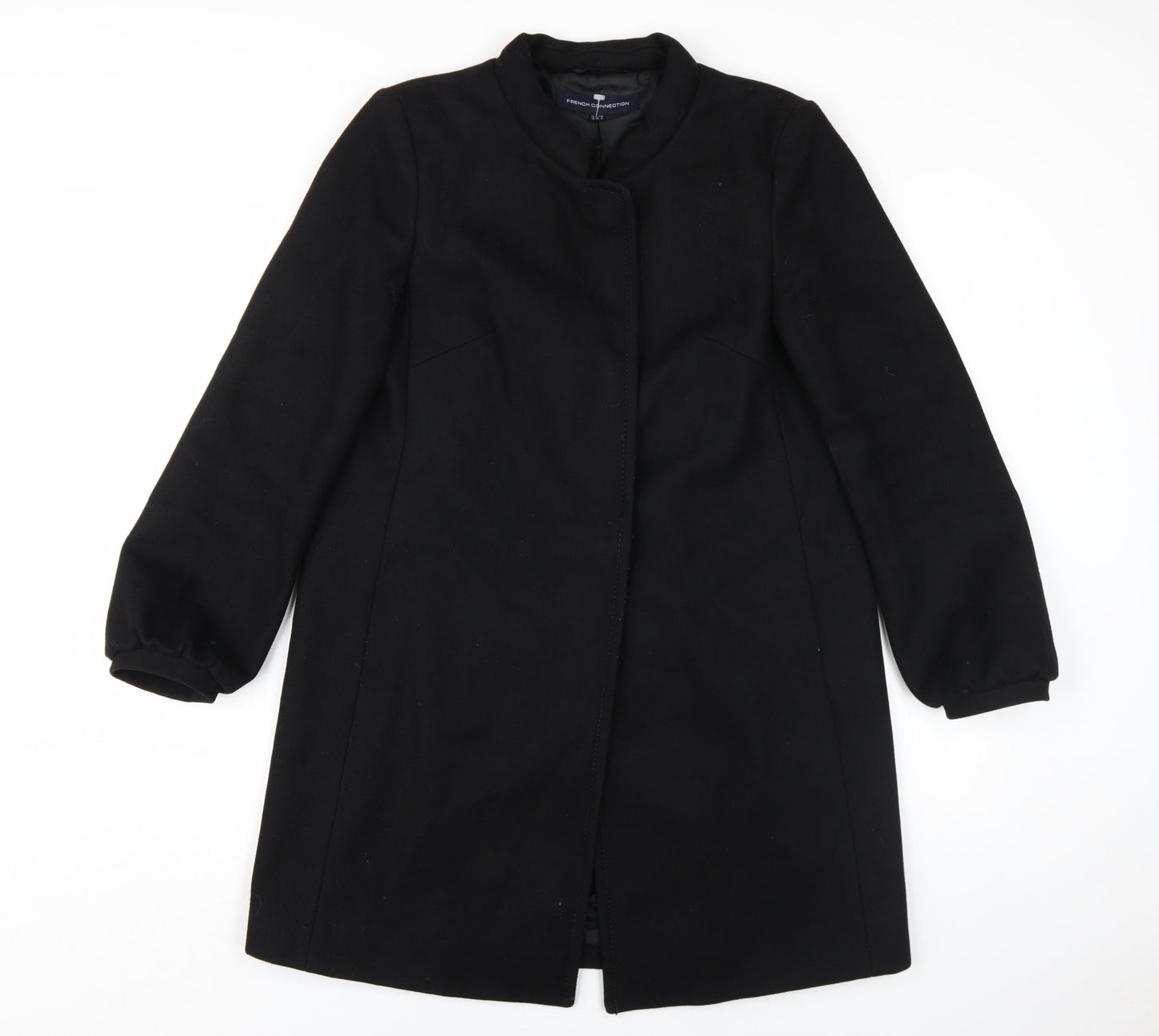 Womens UK Size 10 French Connection Black Overcoat