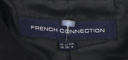 Womens UK Size 10 French Connection Black Overcoat