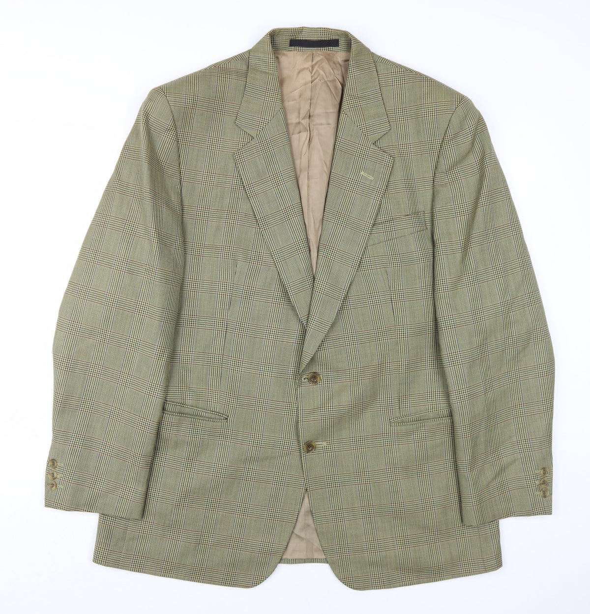 Simpson Men's Brown Check Blazer, Size 44R, Formal