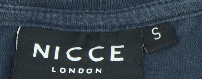 Nicce Men's Blue Crew Neck T-Shirt, Size S, with Logo