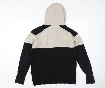 GoodForNothing Unisex Hoodie M Black Beige Colourblock