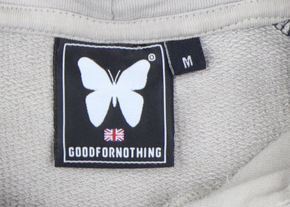 GoodForNothing Unisex Hoodie M Black Beige Colourblock