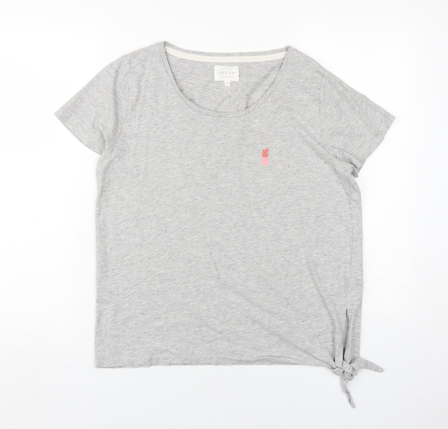 Next Women’s Grey Pyjama Top Size 10 with Bow Accent