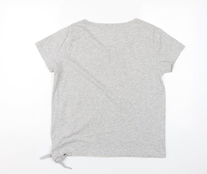 Next Women’s Grey Pyjama Top Size 10 with Bow Accent