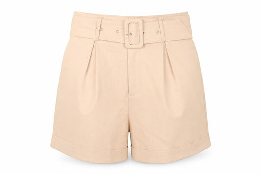 Front view of Fashion Union Women's Beige Bermuda Shorts, size 10