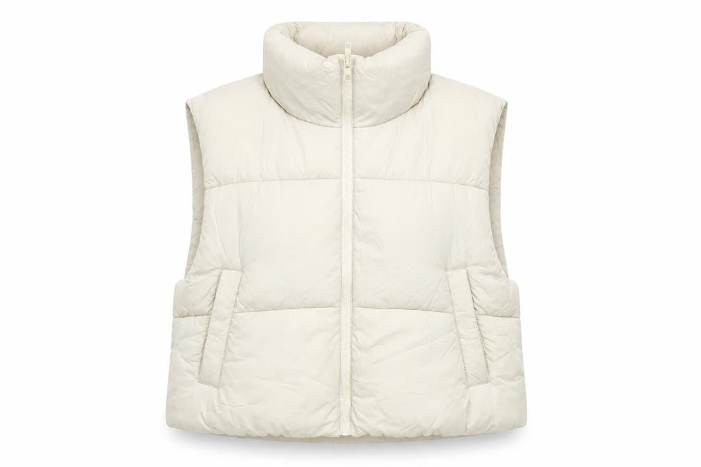 Womens UK Size M Pull & Bear Beige Gilet