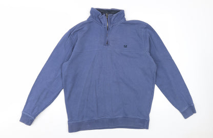 Mens UK Size M Crew Clothing Co. Blue 1/2 Zip Sweatshirt