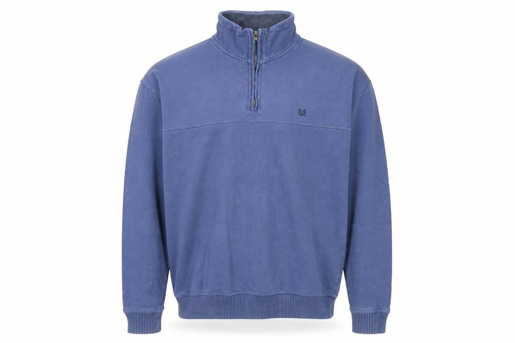 Crew Clothing Half Zip Sweatshirt, Medium, Logo Accent