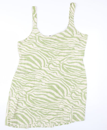 ASOS DESIGN Women Green Animal Print Sleeveless Dress