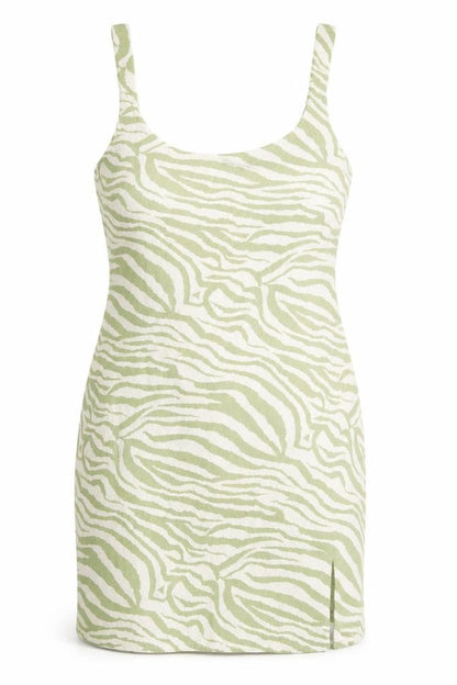 ASOS DESIGN Women Green Animal Print Sleeveless Dress