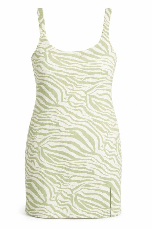 ASOS DESIGN Women Green Animal Print Sleeveless Dress