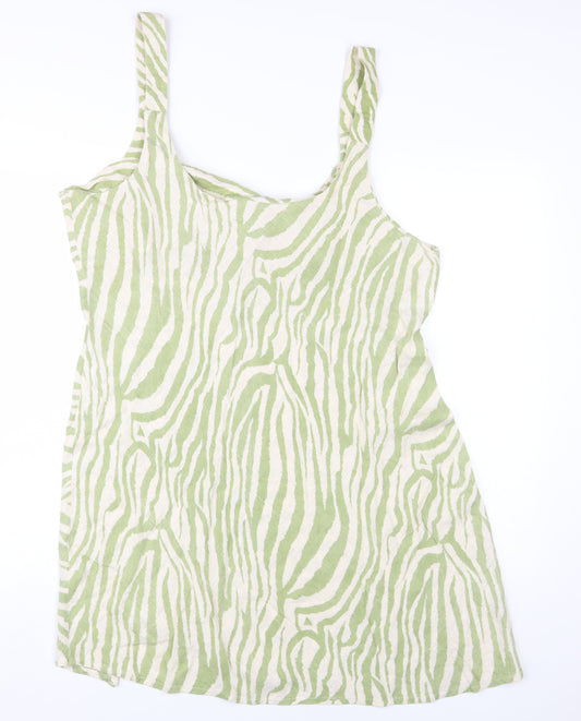 ASOS DESIGN Women Green Animal Print Sleeveless Dress