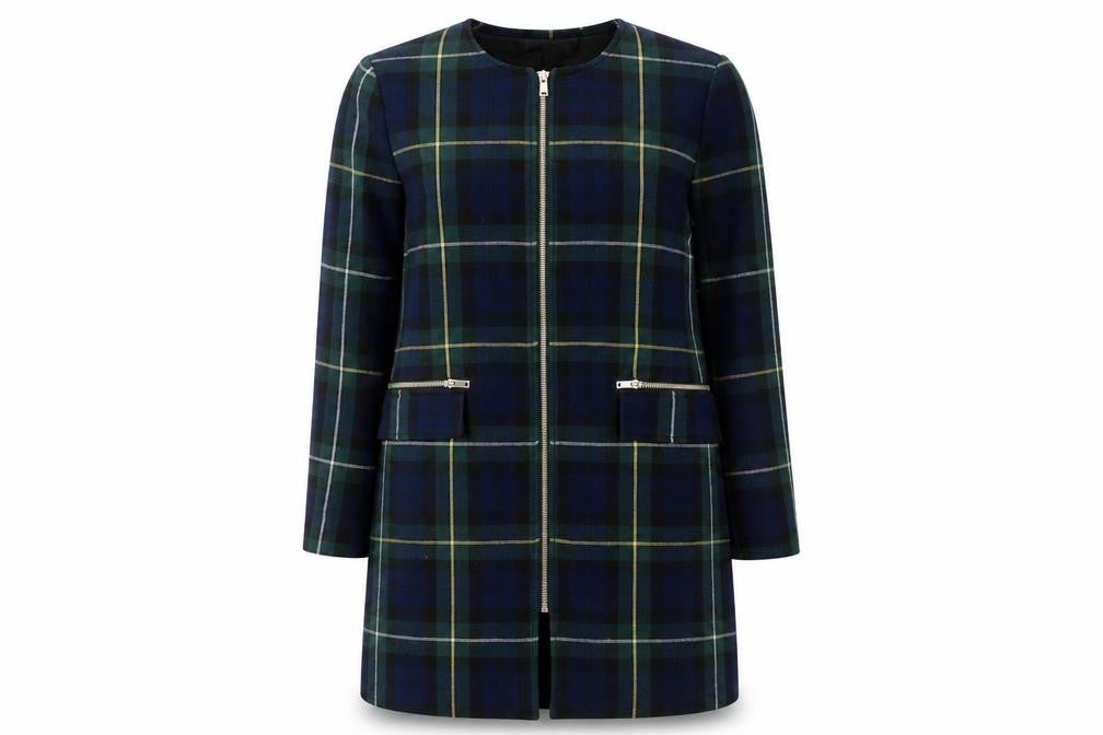H&M Women's Plaid Shift Dress, Size 10, Multicoloured