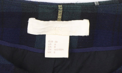 H&M Women's Plaid Shift Dress, Size 10, Multicoloured