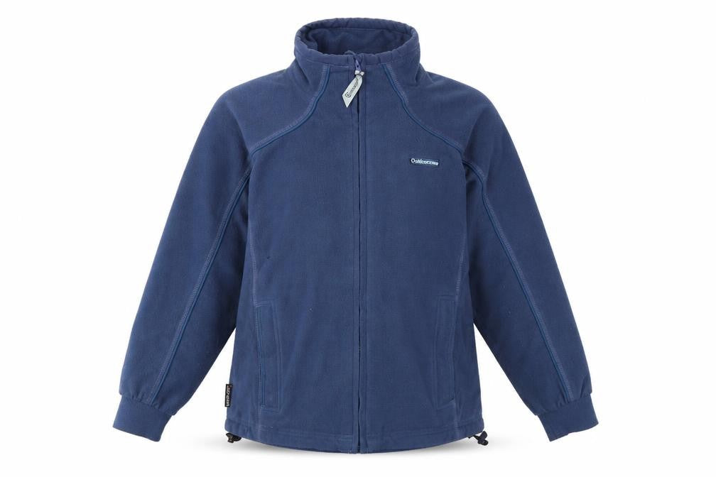 Front view of Outdoorscene unisex blue fleece jacket m