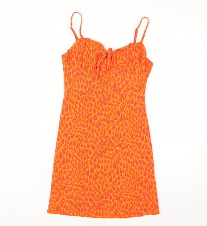 Collective Orange Slip Dress, Women, UK 6, Party Style