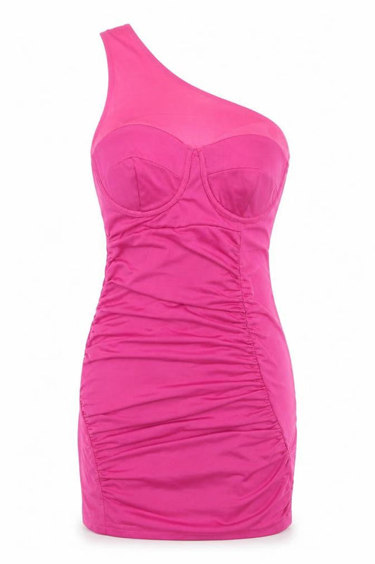 ASOS Women Pink One Shoulder Bodycon Dress Size 10
