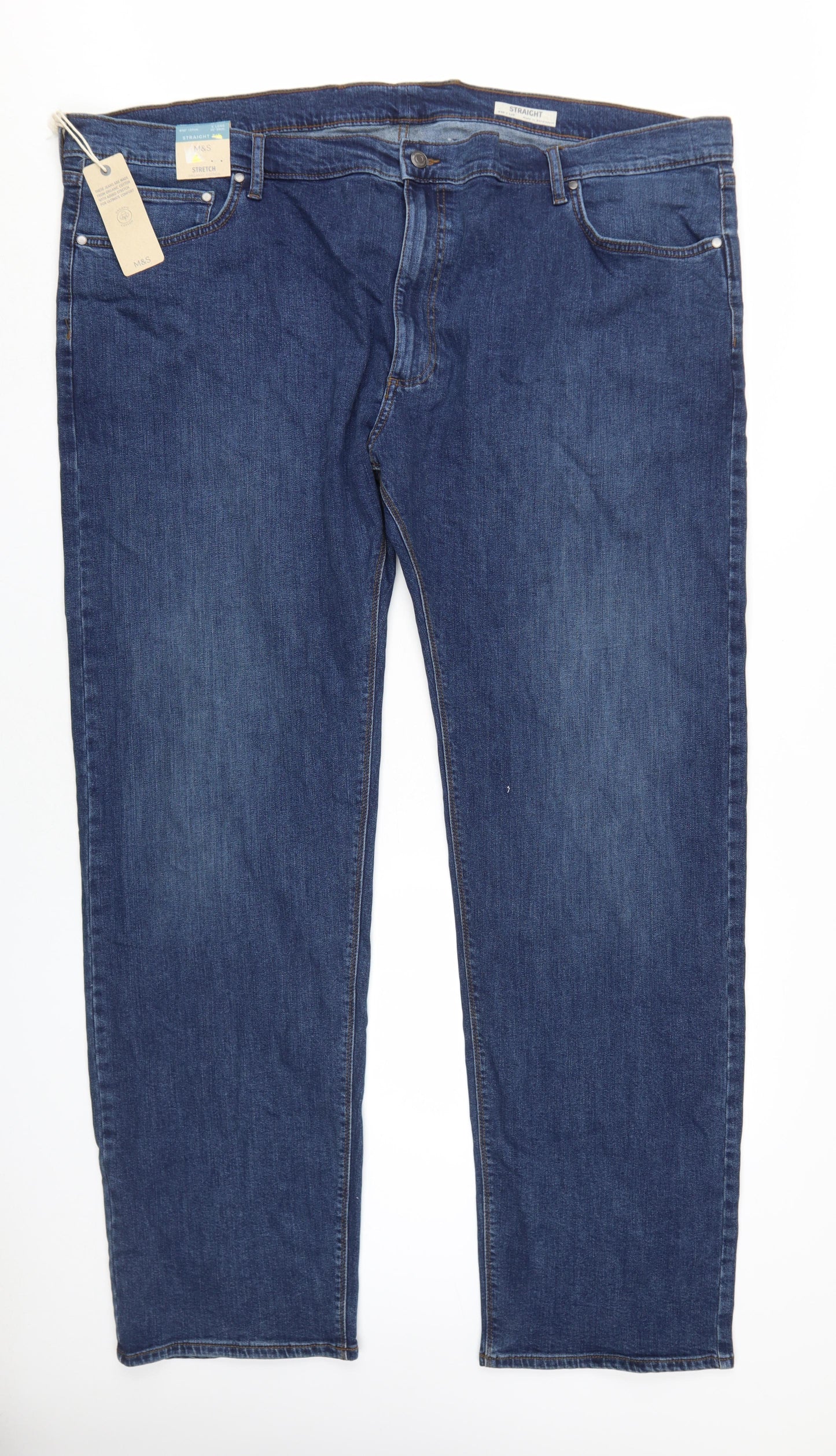 Marks and Spencer Men's Blue Straight Jeans Size 50