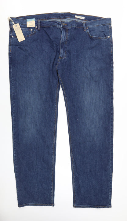 Marks and Spencer Men's Blue Straight Jeans Size 50