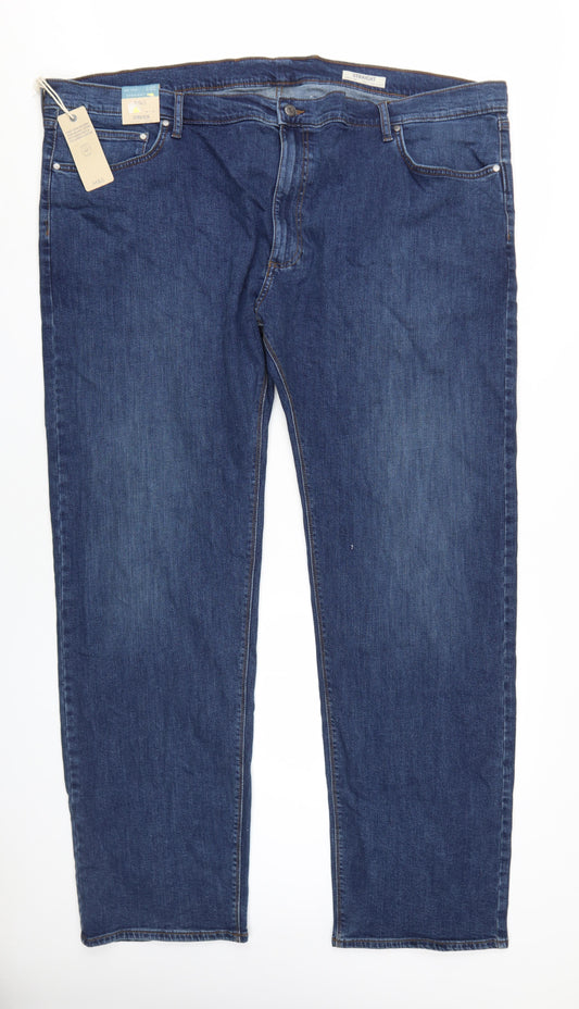 Marks and Spencer Men's Blue Straight Jeans Size 50