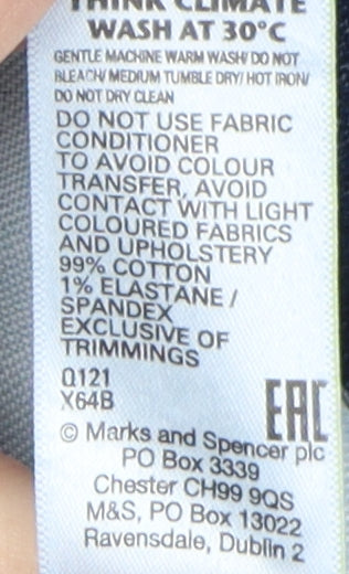 Marks and Spencer Men's Blue Straight Jeans Size 50