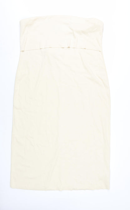 Marks and Spencer Women's Beige Strapless Bodycon Dress