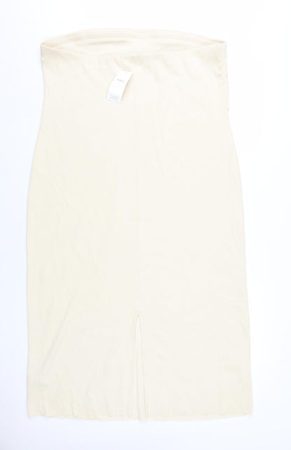 Marks and Spencer Women's Beige Strapless Bodycon Dress