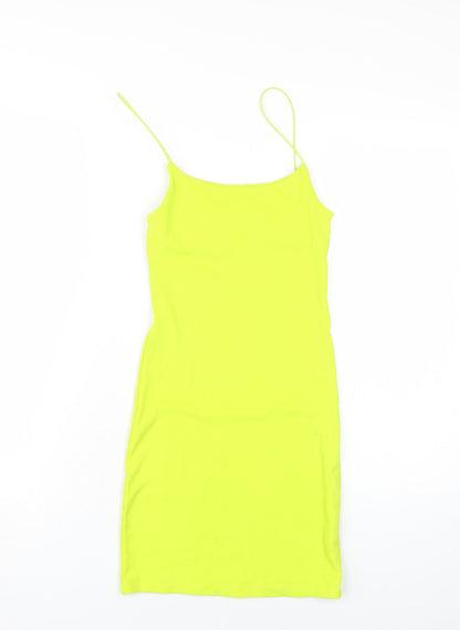 Zara Women's Yellow Slip Dress - M, Summer Casual