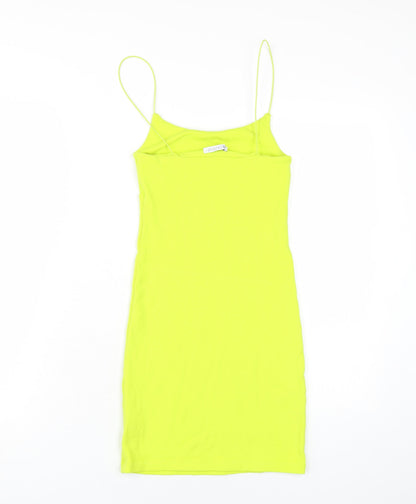 Zara Women's Yellow Slip Dress - M, Summer Casual
