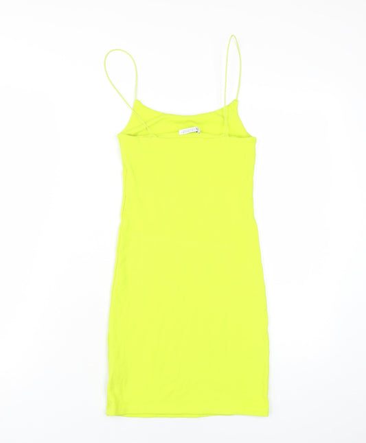 Zara Women's Yellow Slip Dress - M, Summer Casual