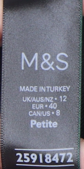 Marks and Spencer Women Black Beige Mock Neck Dress