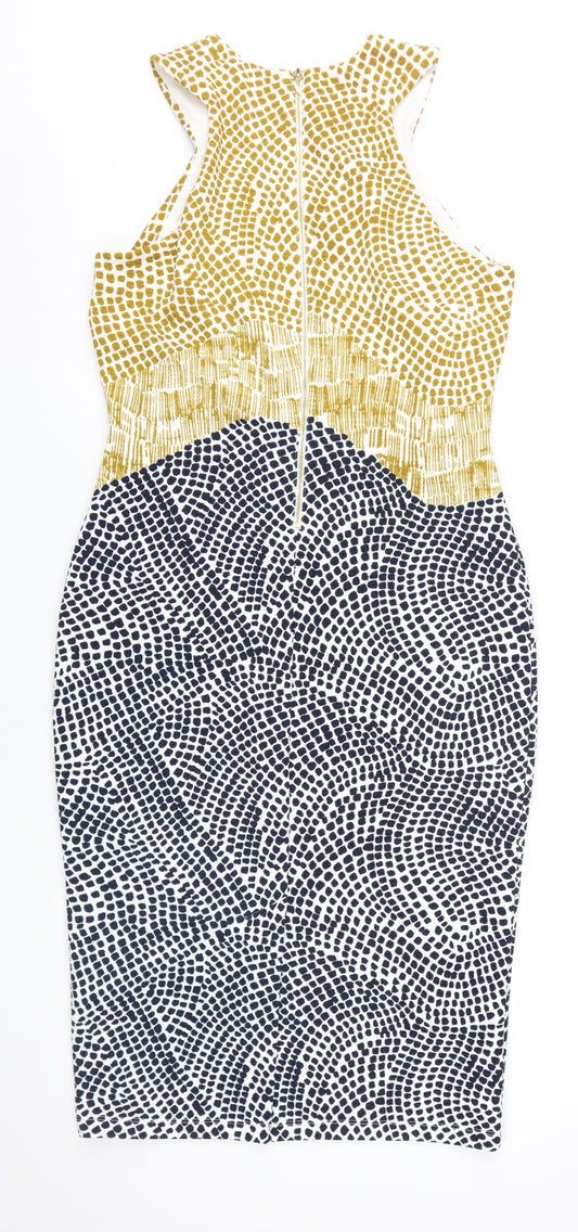H&M Women's Geometric Bodycon Dress UK 12