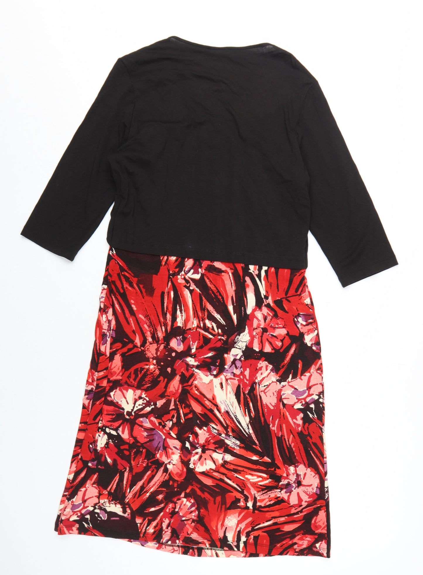 Minuet Petite Women's Red Floral Shift Dress Size 10