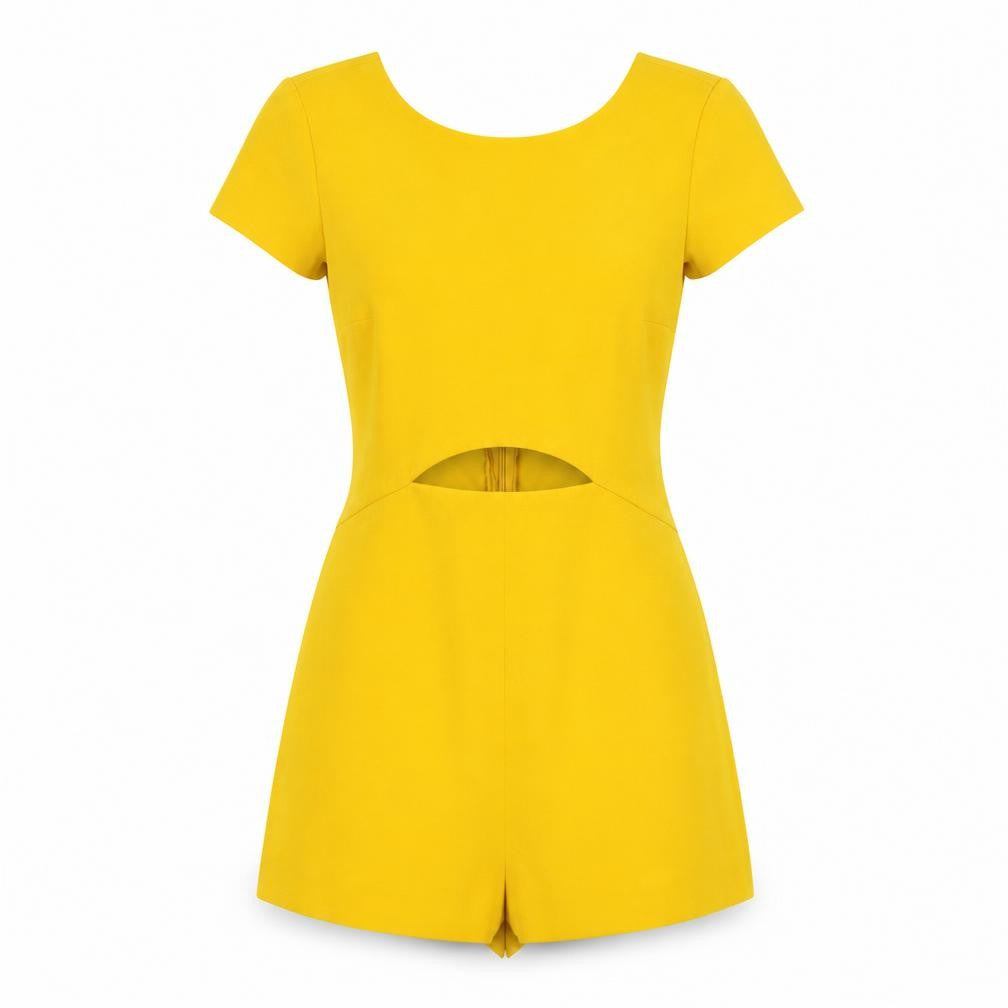 Womens UK Size XS Zara One-Piece Yellow Romper