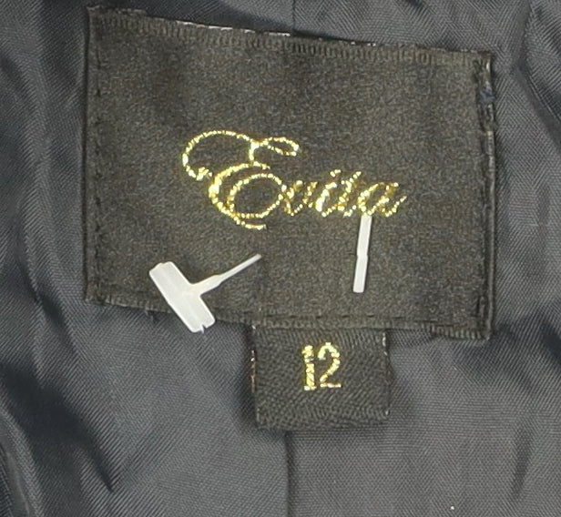 Womens UK Size 12 Evita Black Basic Jacket