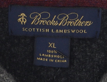 Brooks Brothers Men's Grey XL Knit Pullover Jumper